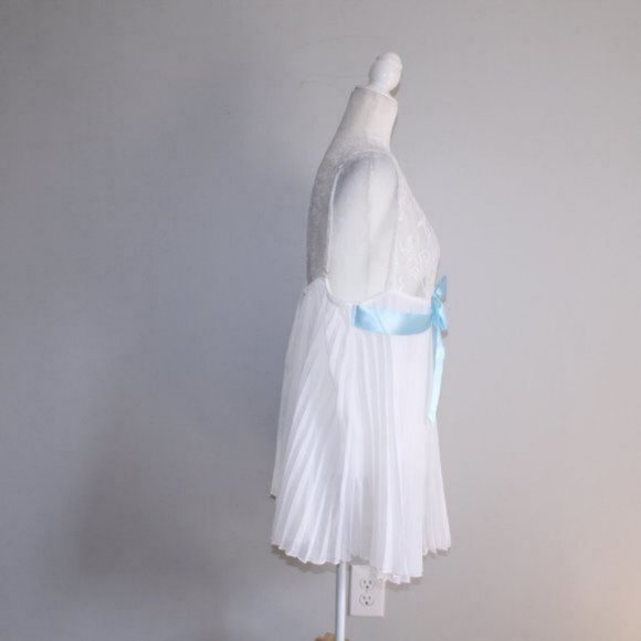 NWT Dreamgirl Pleated Lace Sheer Dress White 3X 4X - Picture 8 of 12